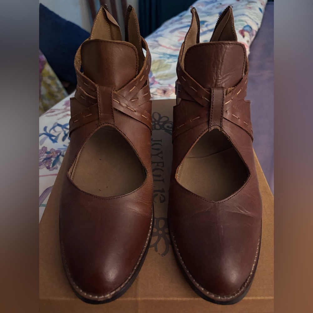 Joyfolie Brown Ankle Booties